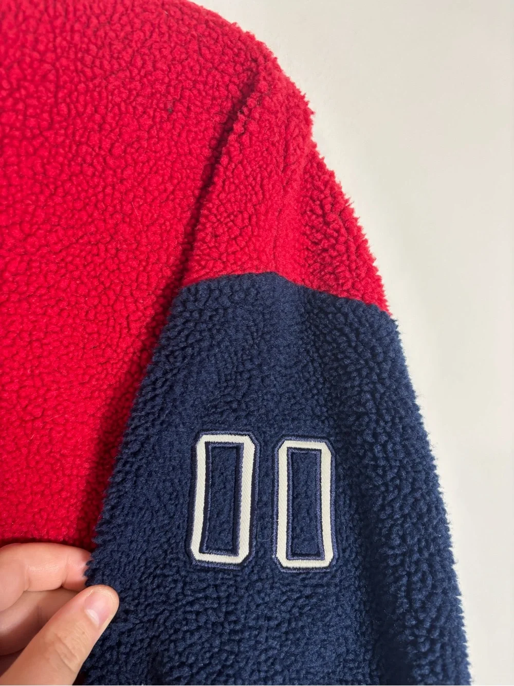 Vintage Nautica Deep Pile Fleece Jacket Varsity 90s Medium